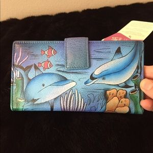 Anuschka Checkbook Wallet/Clutchdolphin World Anuschka Checkbook Wallet/Clutchdolphin World